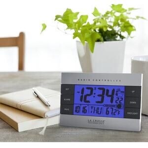 617-1280 La Crosse Technology Atomic Digital Alarm Clock with Backlight